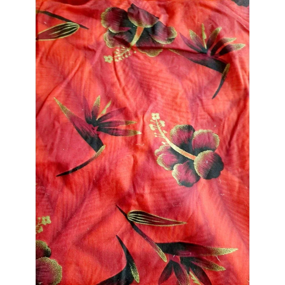 Custom‎ Vintage Pair TAPESTRY Velvet Floral Pillow Cover Appx. 27'x16' Red, Gold